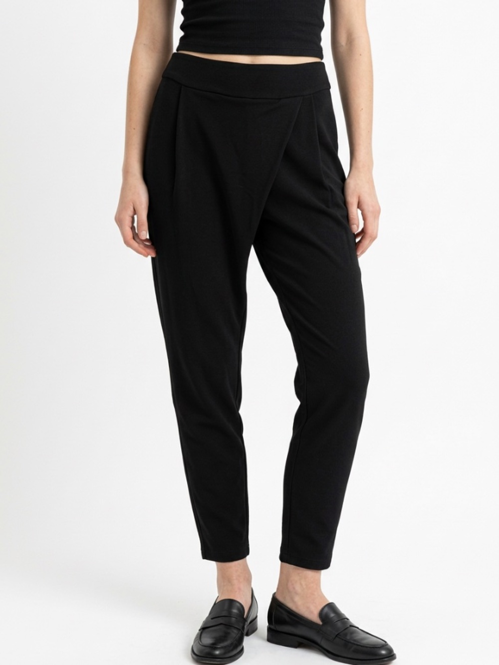 LULULEMON • Black Slim Tapered Pants Leggings Back Zip Pocket Approx Large